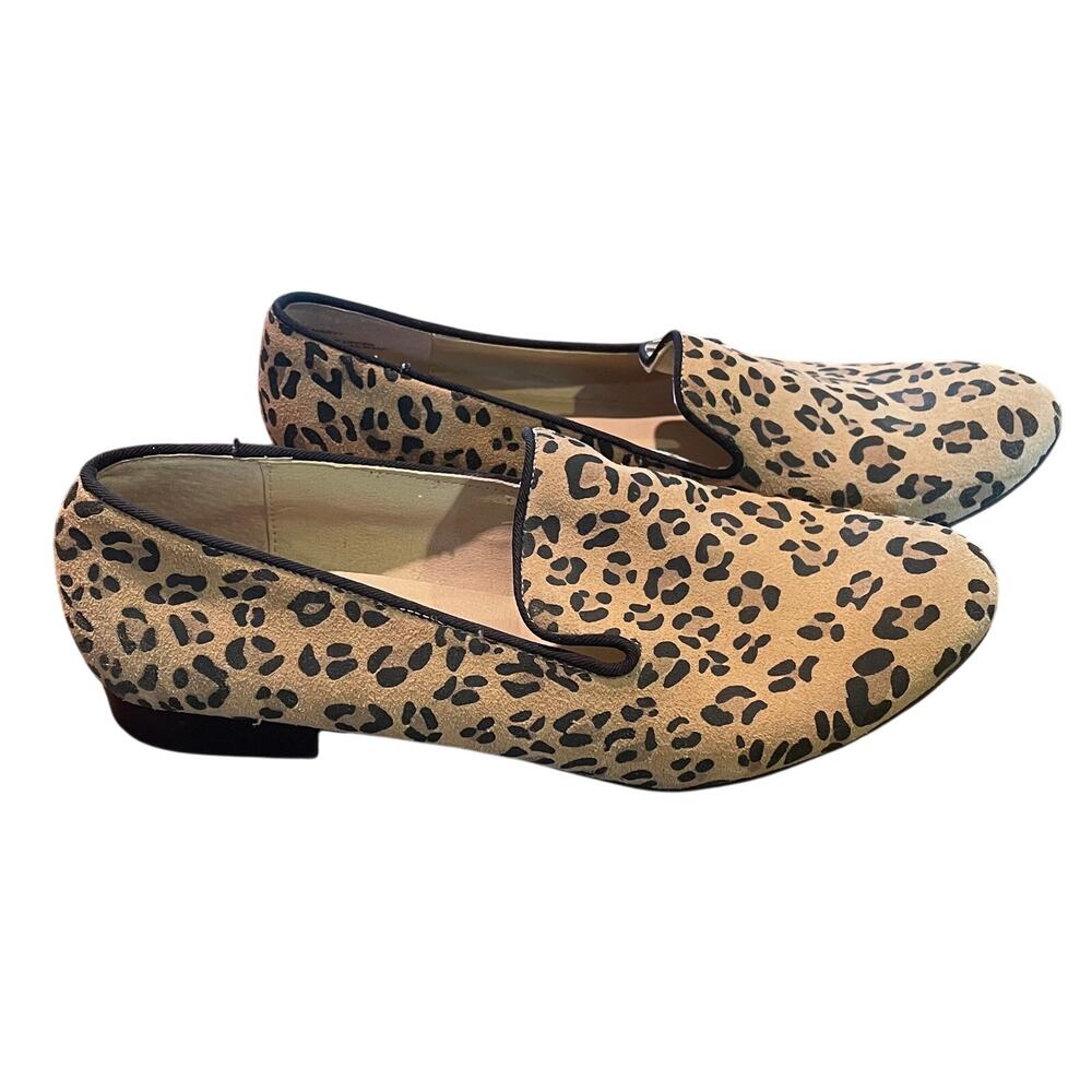 Steve Madden Leather Leopard Print Loafers, Classic, Minimalist, Size 7.5